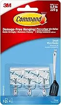 Command Wire Toggle Hooks with Adhesive Strips 7-Pieces Pack, Clear, Small