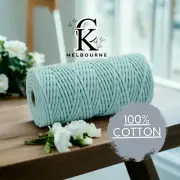 4MM macrame Braided cord, MINT Cotton Rope Yarn Craft Supplies Melbourne