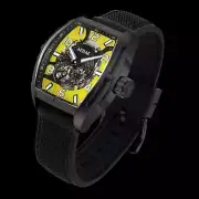Audaz Predator II Automatic Men's Watch 44mm ADZ-2080-05 Tonneau Skeleton Yellow