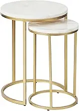 Cooper & Co. Homewares Marble Ada Nested Side Table Set, Gold