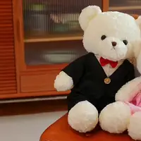 在飛比找樂天市場購物網優惠-婚紗熊結婚情侶泰迪熊公仔壓床布娃娃一對玩偶訂婚禮物送新人婚房