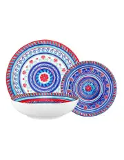[Casa Domani] Amalfi Coupe Dinner Set of 12 Piece in Blue