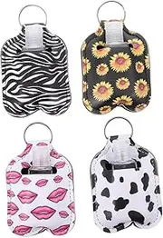 Hand Soap 4pcs bottle Leakproof Keychain Carrier Bottle clamshell clean Bottle Cover liquid containers travel rack perfume bottle the cow Leakproof keychain bottle cover