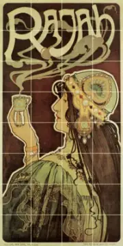 17 x 34 Art Nouveau Coffee Ceramic Mural Tiles Backsplash Bath Tile #603