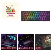 Mechanical Gaming Keyboard - 61 Keys Multi Color RGB Illuminated LED Backlit ...