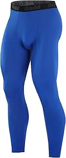 [Runhit] Men s Compression Pants Running Tights Workout Leggings Athletic Base Layer Pants for Sports Yoga Basketball Blue L