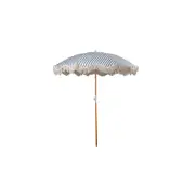 Good Vibes Luxe Beach Umbrella Uv50 w/Tassles Wood Pole Mediterranean 200x200cm