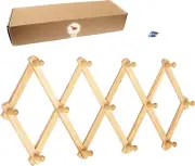 Accordion Style Expandable Wall Wooden Coat Rack 13 Hooks(Pegs)For everything