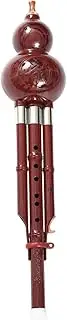 yuksok Gourd Hlute Hulusi Flute Musical Instrument Chinese Yunnan Ethnic Musical Instrument for Practicing Gift Show Teachers Child, Red Bronze