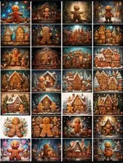 20 Pcs Gingerbread Tags Junk Journal Scrapbook Usa