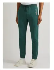 $1.2k NWT Saint Laurent Men's Swetpants Jaggers Fleece Cotton XL Green YSL Logo