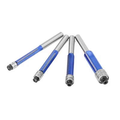 4*Router Bit Template Cutter 1/4 Shank Straight Woodwork Wood Flush Trim Kits