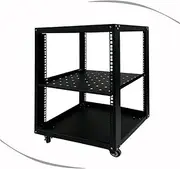 6U 9U 12U Server Rack with Wheels Open Frame Network Rack for IT & AV Gear, Audio Video Device Shelving IT Equipment Rack 18" Deep(12U)