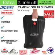 Kings Camping Solar Shower 20L Capacity Portable Transparent Back Foldable NEW