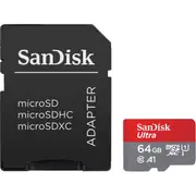 SanDisk Ultra MicroSD with MicroSDHC and MicroSDXC Adapter SQUAB - 64GB