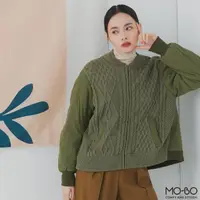 在飛比找momo購物網優惠-【MO-BO】RE NEW針織棒球外套(外套)