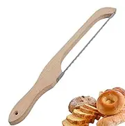 Wooden bread bow cutter, stainless steel bread cutter, stainless steel fiddle bow cutting tool, baking tools for simultaneous cutting, bakery supplies