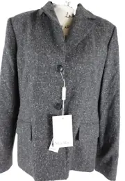 Max Mara Womens Brenta Blazer Jacket Size 14 Wool Cashmere 2 Button NWT $575