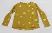 Old Navy Girl's Long Sleeve Print Softest Tee DM9 Gold Medium (Size 8) NWT