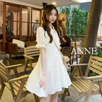 在飛比找蝦皮商城優惠-ANNE｜襯衫式泡泡袖短袖洋裝【AD20264】短裙 夏天 