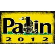 Sarah Palin Gadsden For President 2012 3x5 Vinyl Sticker