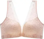 [Generic] Push up Bra Women Women's Sexy Strapless Large Front Button Bra Summer Back Wrap Up Anti Drop Lace Bra Staples Bra