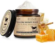 Beef Tallow and Honey Balm for Skin, Grass Fed Beef Tallow Moisturizer, Nourish and Soothe Dry Skin, 120g