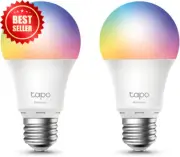 Tapo Smart Wi-Fi Light Bulb E27 60W Multicolor Voice & Remote Control 2-Pack