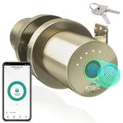 Fingerprint Door Knob Keyless Entry Door Lock Smart Lock Biometric Deadbolt Gold