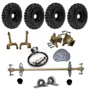 29'' Trike Go Kart Rear Axle Kit 6 inch Tyres Wheel Hub Brake Caliper Disc Rotor