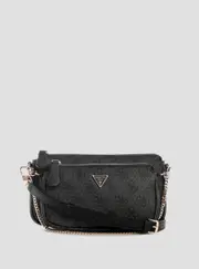 GUESS Black Logo Noelle II Double Pouch Crossbody Bag