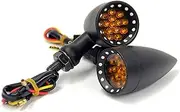 Indicators Flowing Turn Signal Motorcycle Turn Signals Brake Light For 10mm Hole Fairing 12V Motorbike Dirt Bike Scooter Stop Signal Lamp Motorcycle Flasher Turn Signal Indicator(Black)