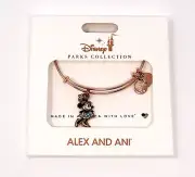 Disney Parks Alex and Ani Classic Minnie Mouse Rose Gold Finish Bracelet NEW
