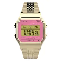 在飛比找momo購物網優惠-【TIMEX】天美時 電子系列 多彩電子錶(粉/金TXTW2