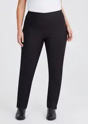 [Taking Shape] Taking Shape Editorial Full Length Work Pant Size 16 in Black, Cotton - Plus Size Women's Bottoms Black