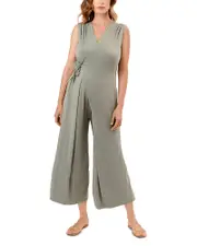 Nom Maternity Francesca Cropped Wrap Maternity Jumpsuit