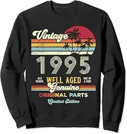 [X.Style] 27 Year Old Retro Vintage Palm Tree 1995 27th Birthday Sweatshirt ds066 Sweater (M) Black