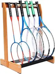 Tennis Racquet Storage Rack,Wood Badminton Racket Display Rack,Heavy Duty Sports Racquet Display Stand,for Fitness Gym Schools,Bearing Capacity 20kg