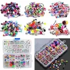 60Pcs Lip Piercing Body Jewelry Barbell Rings Tongue Ring Wholesale Lots Mix SFB