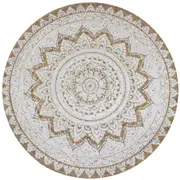 Area Rug Braided Jute Printed 150 cm Round vidaXL