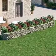 Raised Garden Bed, Elevated Planter Box Plant Container Gabion Galvanised Iron 600x100x50 cm