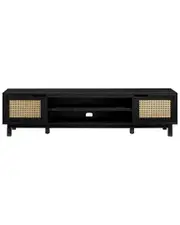 Walker Edison Modern Rattan-Door Low TV Stand For TVs Up To 80in