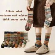 1 Pairs Thick Socks Nordic Style Mid Tube Socks Thermal Knitting Socks Fashion