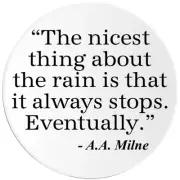 Rain Eventually Stops A.A. Milne Quote Pooh 100 Pack Circle Stickers 3 Inch
