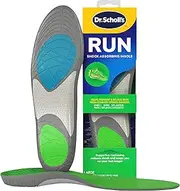 Dr. Scholl's Run Shock Absorbing Insoles | Helps Prevent and Relieve Knee Pain, Shin Splints and Plantar Fasciitis | Designed for Runners, Arch Support Insoles for Running & Jogging | 1 Pair (Large)