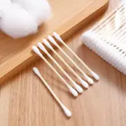 100 Pcs Wooden Cotton Swabs 100% Cotton Q-Tip Cotton Swab Ear Stick Pet Care