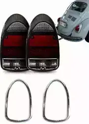 VW Bug Volkswagon Rear Tail Light Lens 68-70 smoked/Red + metal molding trim (for: Volkswagen)