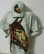 Funky HORSE TEE & HAT The Mountain TEE & HAT 2 PIECE SET Women's XL, 2XL NWT
