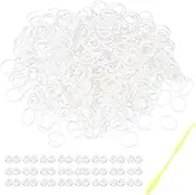uxcell 600 Pcs Loom Rubber Bands Kit with 25 Pcs S-Clips 1-Hook Rubber Bands Refill Bracelet Making Kits for Weaving DIY Handcrafts Gift, White
