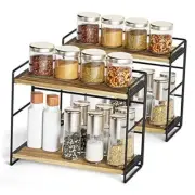 Bathroom Countertop Organizer Set of 2, Kitchen Counter Shelf Carbonized Black